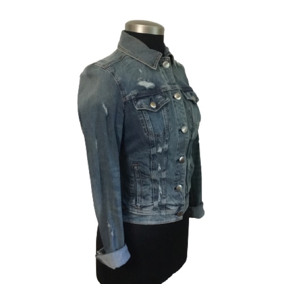 American Eagle Super Stretch Distressed Jacket  Size Medium - Picture 2 of 7